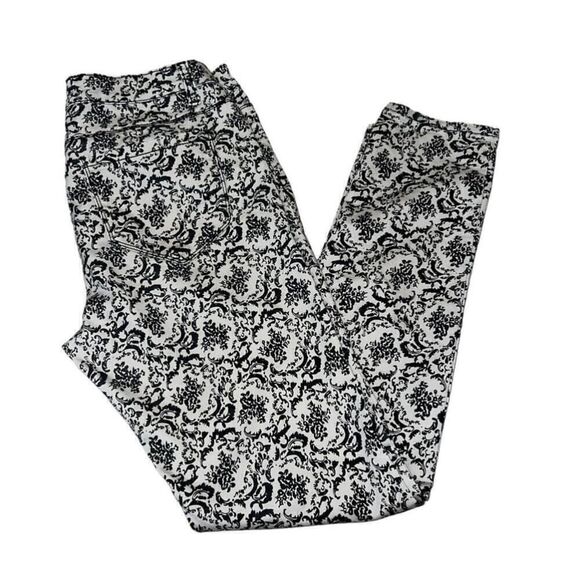 Women's Iris Jeans White Beige and Black Floral Print Skinny Jeans Size 10 - Picture 5 of 5